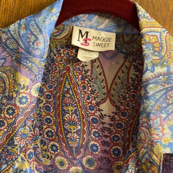 Sparkling Blues Blouse SIZE XL EUC - Picture 3 of 8